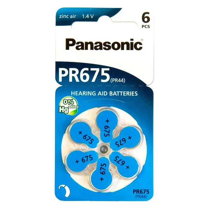 Baterii rotunde Panasonic PR-675H/6LB, PR675, 605mAh, 6buc.