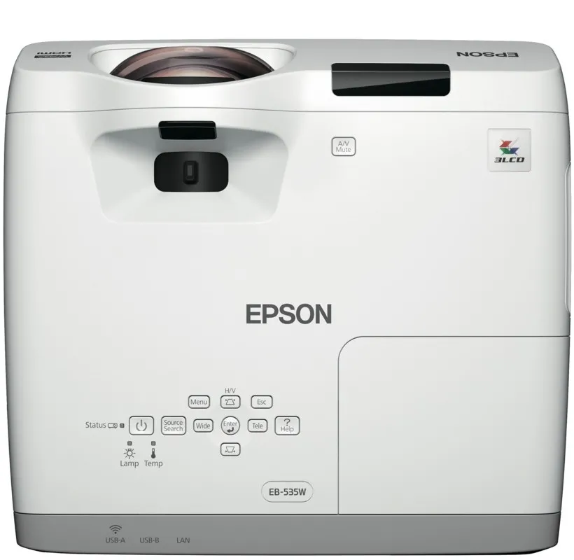 Proiector cu rază scurtă Epson EB-535W, 3400ANSI Lumens, WXGA (1280 x 800)