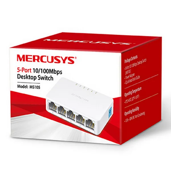 Switch de rețea MERCUSYS MS105, 5x 10/100 Mbps