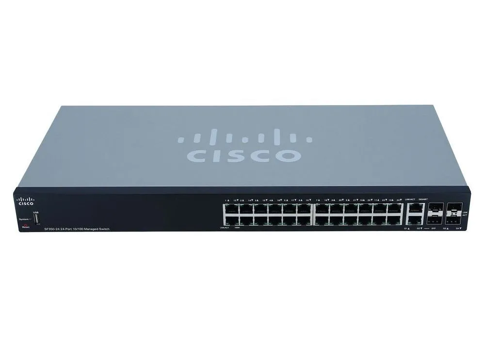 Switch de rețea Cisco SF350-24, 24x 10/100 Mbps, 4x SFP