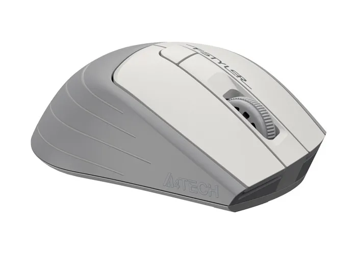 Wireless Mouse A4Tech FG30S Silent, 1000-2000 dpi, 6 buttons, Ergonomic, 1xAA, Grey/White