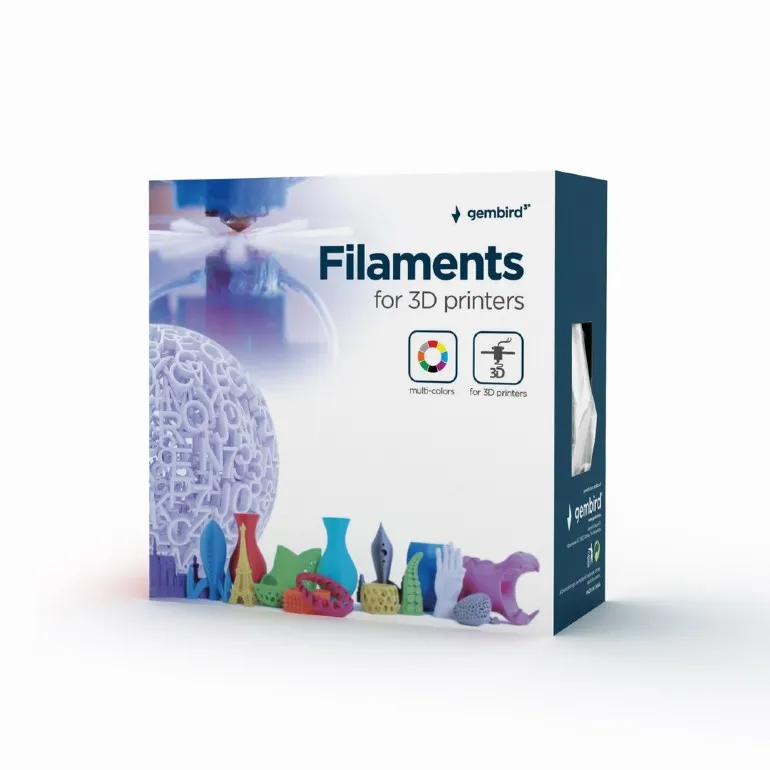 Filament pentru imprimantă 3D Gembird 3DP-ABS3-01-S, ABS, Argint , 3.0 mm, 1 kg