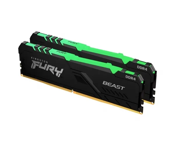 Оперативная память Kingston FURY Beast RGB, DDR4 SDRAM, 2666 МГц, 16Гб, KF426C16BBAK2/16