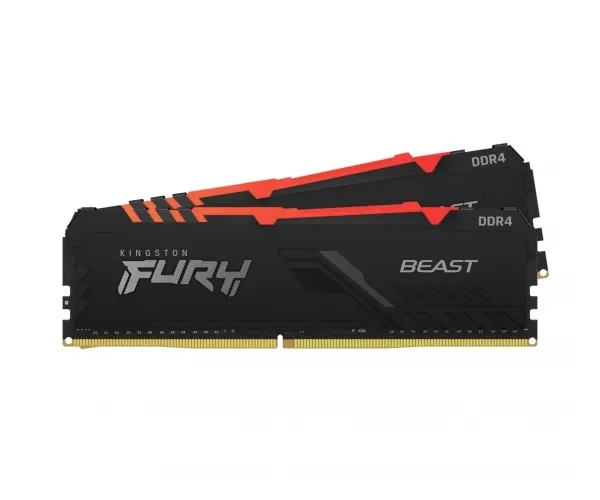 Оперативная память Kingston FURY Beast RGB, DDR4 SDRAM, 2666 МГц, 16Гб, KF426C16BBAK2/16