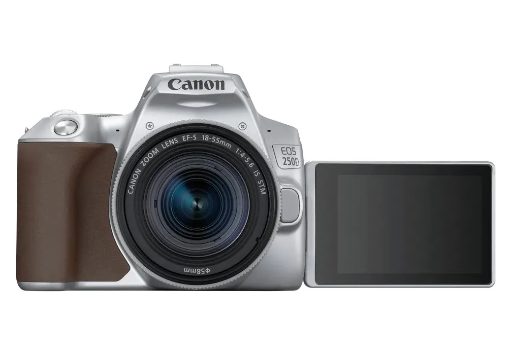 Aparat foto DSLR Canon EOS 250D + EF-S 18-55 IS, Argintiu