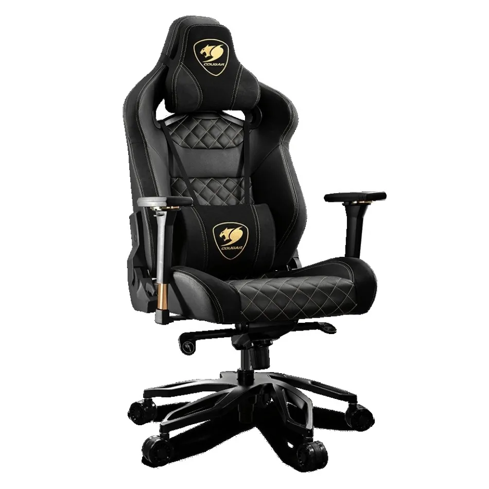Scaun Gaming Cougar Armor Titan Pro, PVC Piele, Negru/Auriu
