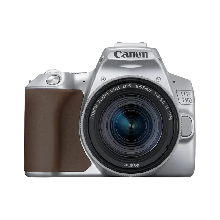 Aparat foto DSLR Canon EOS 250D + EF-S 18-55 IS, Argintiu