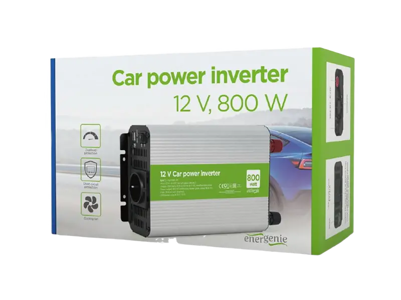 Invertor Auto Energenie EG-PWC800-01, 800W, Argintiu