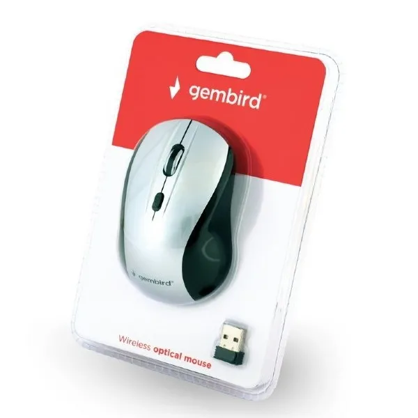 Mouse Wireless Gembird MUSW-4B-02-BS, Negru/Argintiu