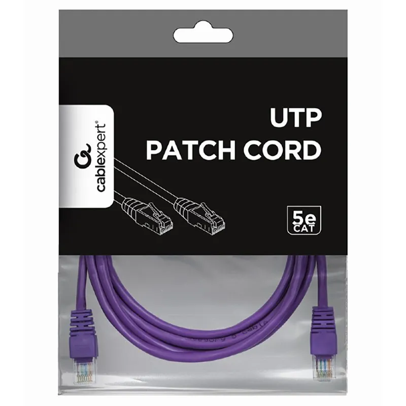 Patch cord Cablexpert PP12-1M/V, CAT5e UTP, 1m, Violet
