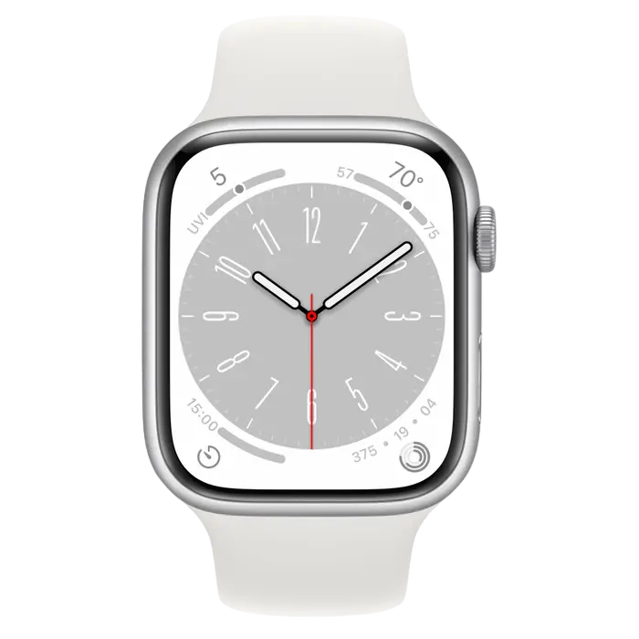 Ceas inteligent Apple Watch Series 8 GPS, 45mm, Argintiu