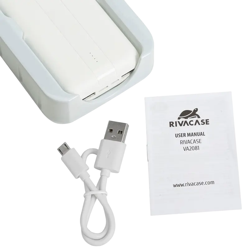 Портативное зарядное устройство RivaCase VA2081, 20000мА·ч, Белый