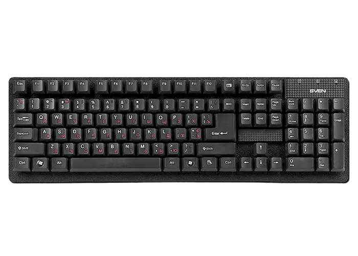 Tastatură SVEN Standard 301, Cu fir, Negru