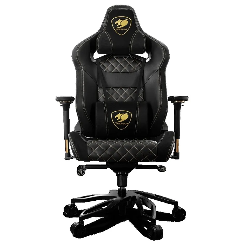 Scaun Gaming Cougar Armor Titan Pro, PVC Piele, Negru/Auriu