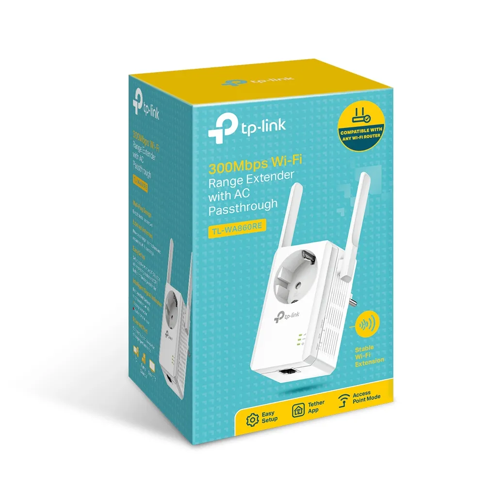 Amplificator de semnal Wi‑Fi TP-LINK TL-WA860RE, 300 Mbps, Alb