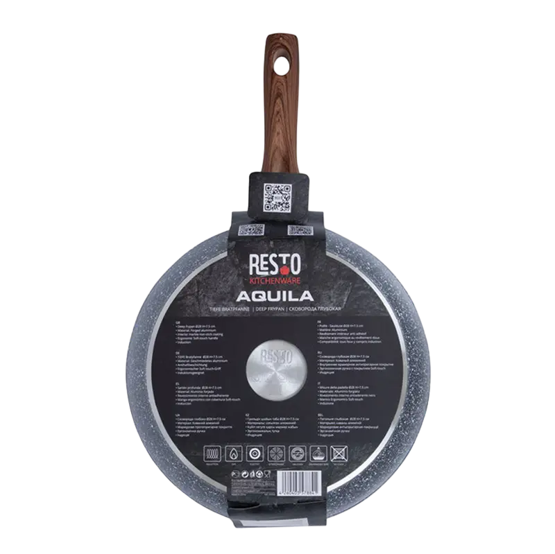 Сковорода глубокая RESTO 93054, 28см, Серый