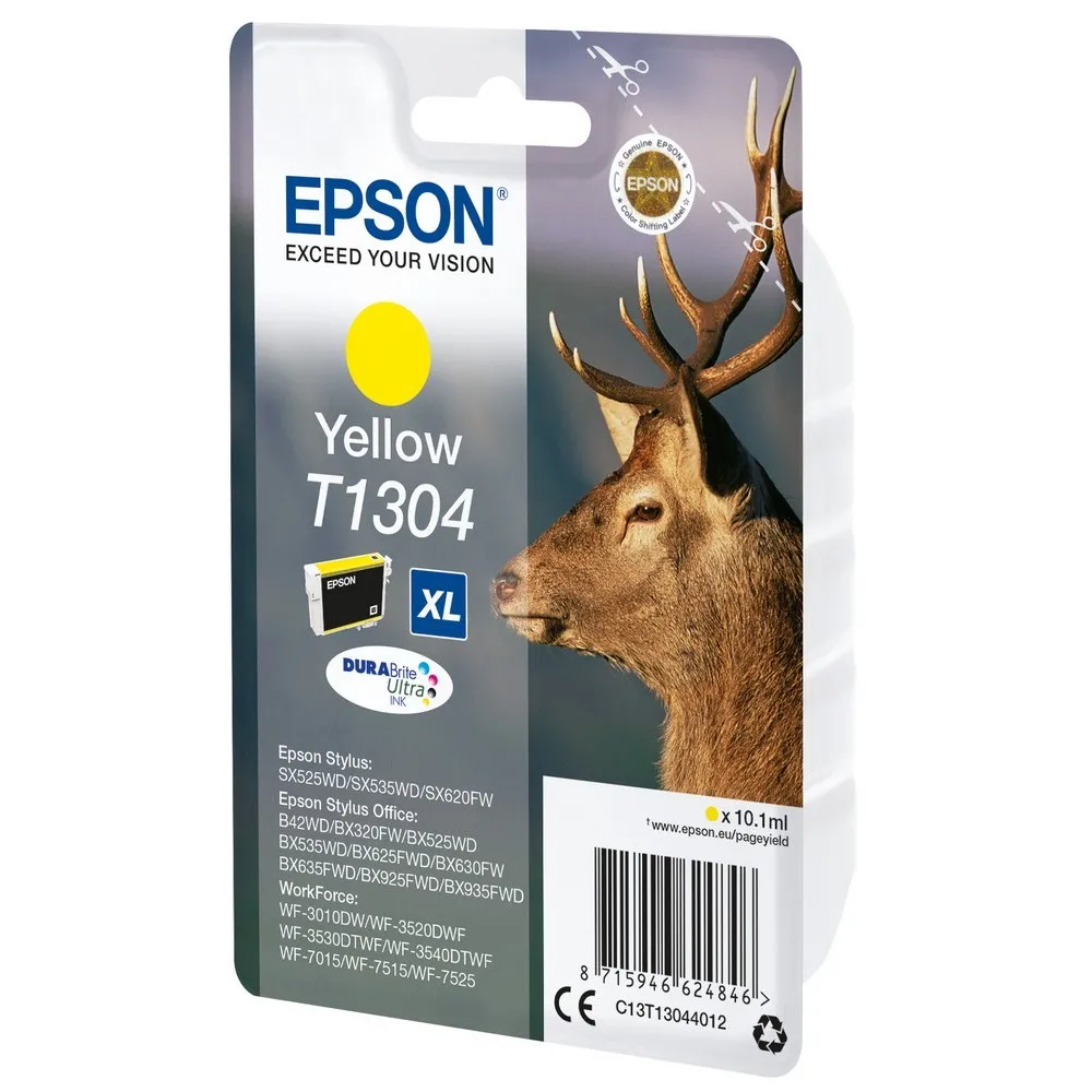 Cartuș de cerneală Epson C13T13044012, 10ml, Galben