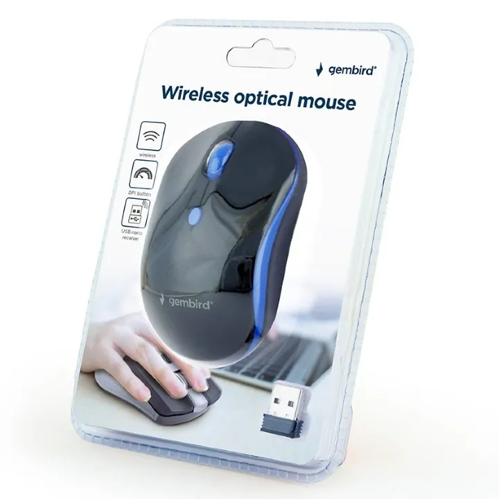 Mouse Wireless Gembird MUSW-4B-03-B, Negru/Albastru