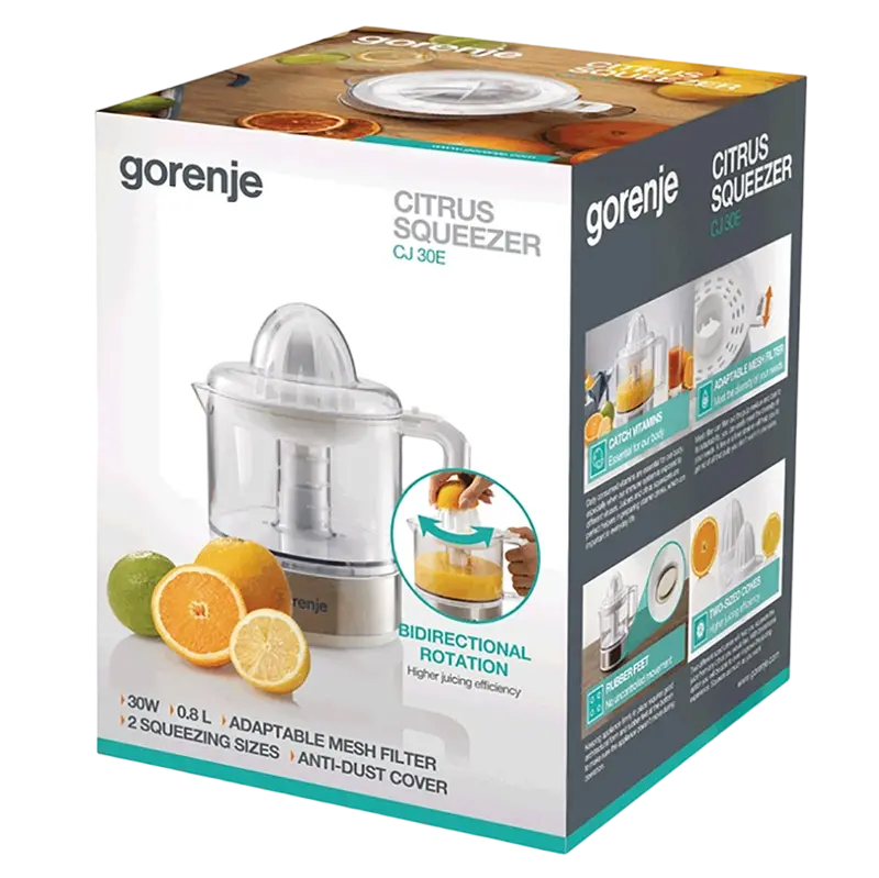 Storcător de citrice Gorenje CJ30E, Alb | Bronz