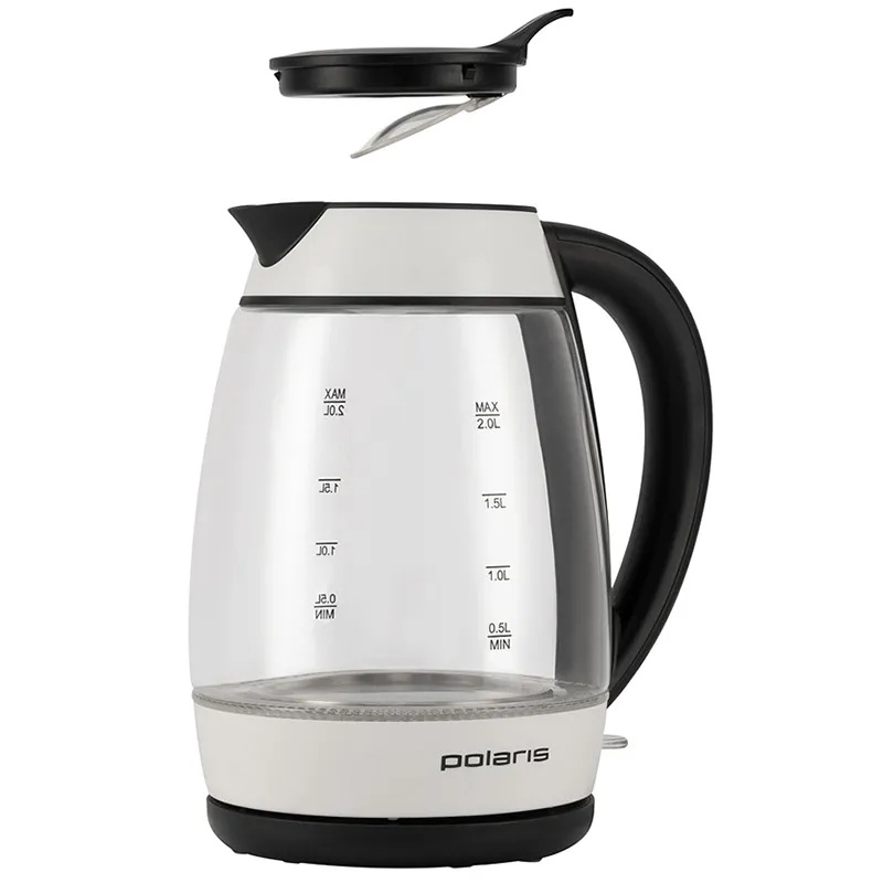 Fierbător electric Polaris PWK 2006CGL, Alb Negru