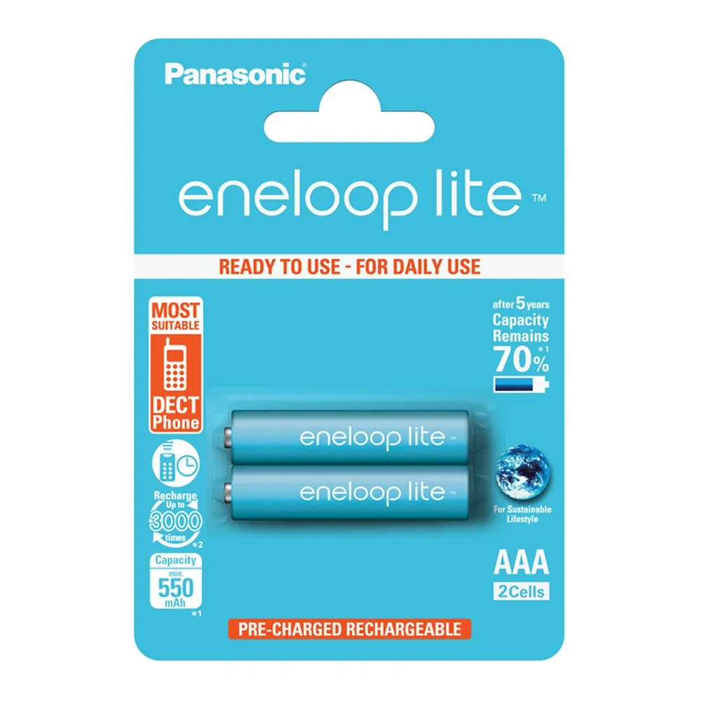  AAA  Eneloop  Lite 550mAh, Blister*2, Panasonic, BK-4LCCE/2