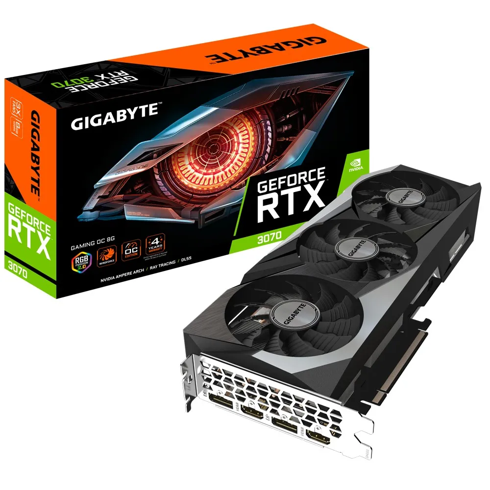 Placă Video Gigabyte GV-N3070GAMING OC-8GD,  8GB GDDR6 256bit