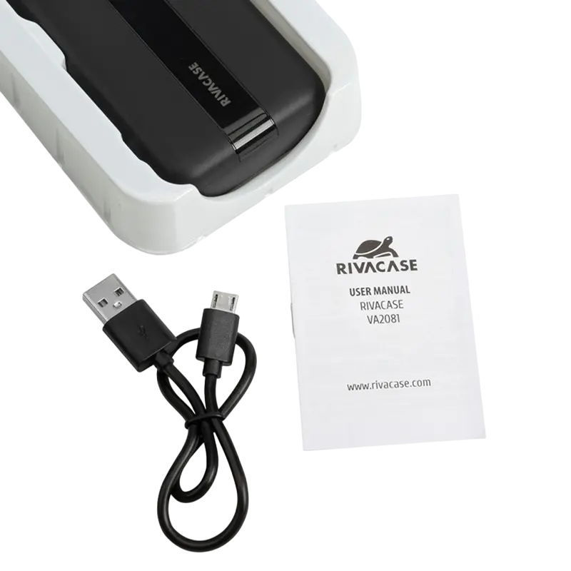 Портативное зарядное устройство RivaCase VA2081, 20000мА·ч, Чёрный