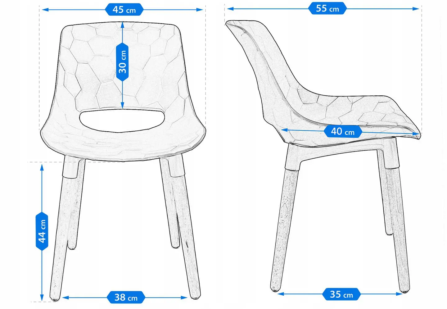 Scaun scandinav JUMI DAVIS (bluemarin)
