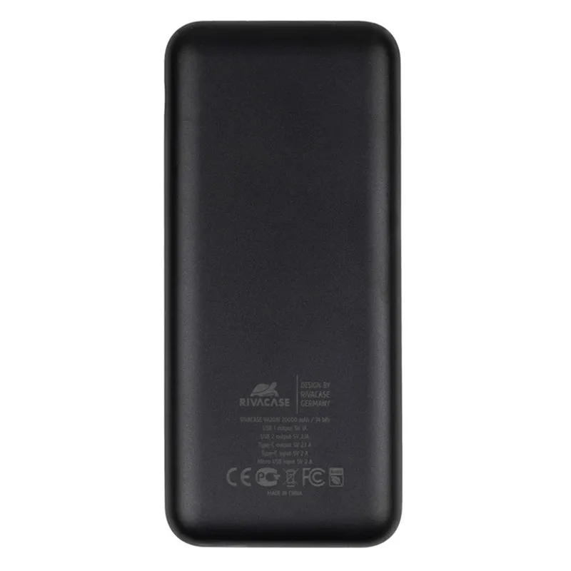 Портативное зарядное устройство RivaCase VA2081, 20000мА·ч, Чёрный