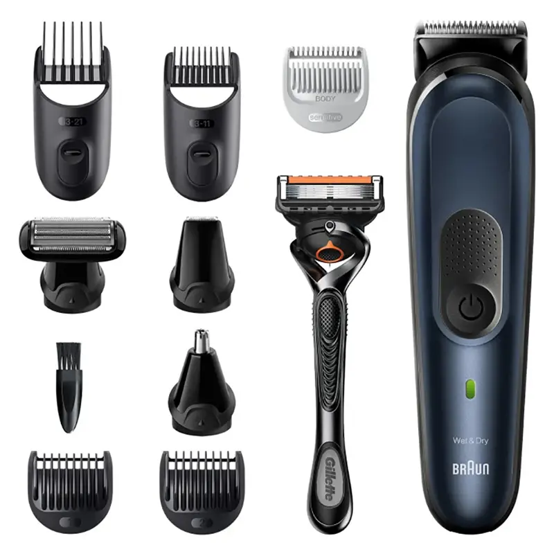 Мужской Триммер Braun 10-in-1 Trimmer MGK7330, Черный | Синий