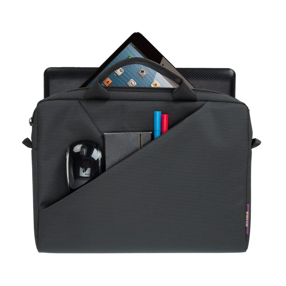 Geantă pentru Laptop RivaCase Tivoli, 13.3", Poliester, Negru