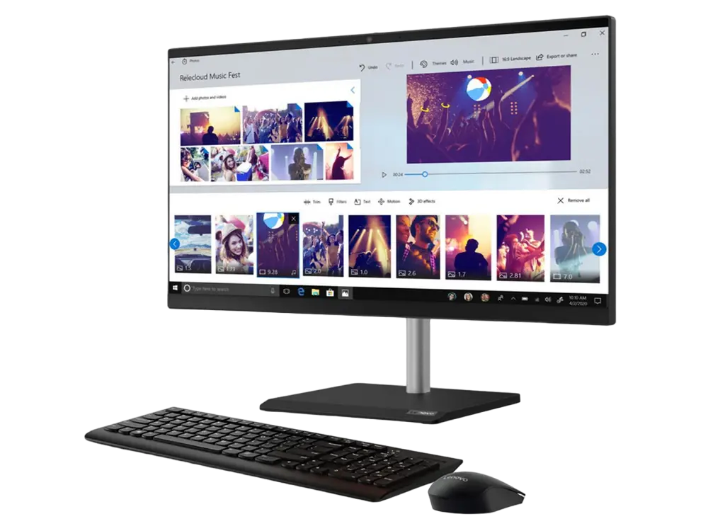 Computer All-in-One Lenovo V50a 24IMB, 23,8", Intel Core i5-10400T, 16GB/256GB, Fără SO, Negru