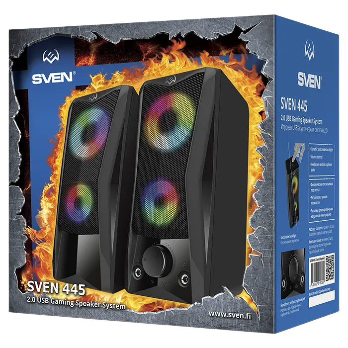 Boxe pentru calculator 2.0 SVEN "445", Negru