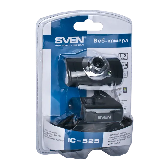 Cameră Web SVEN IC-525, 1280 x 1024, Negru