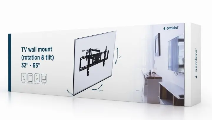 Suport TV de perete  Gembird WM-65RT-03, Negru