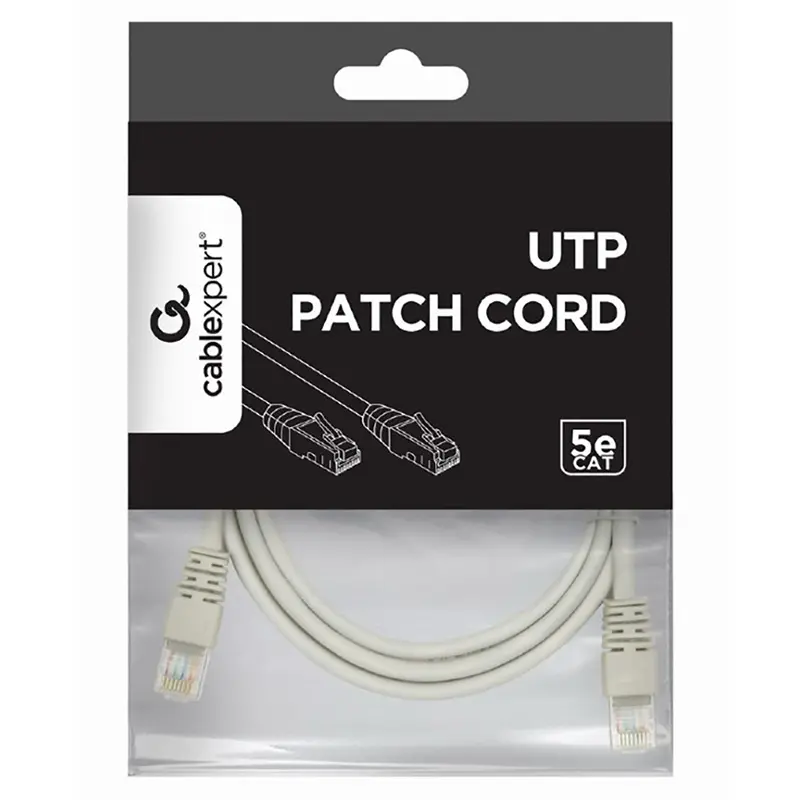 Patch cord Cablexpert PP12-1.5M, CAT5e UTP, 1,5m, Gri