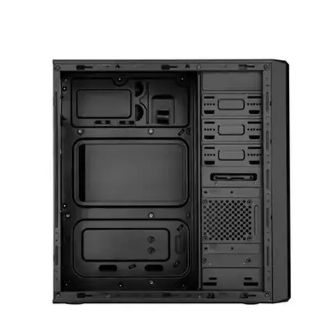 Carcasă PC Sohoo 5907BS, Midi-Tower, Sursă de alimentare încorporată, Negru/Argintiu
