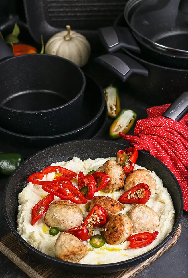 Tigaie Polaris Monolit-28F, 28cm, Negru