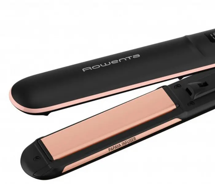 Placă de îndreptat părul Rowenta Express Shine Papaya SF4620F0, Negru