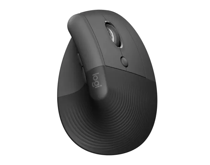 Wireless Mouse Logitech Lift Vertical, Optical, 400-4000 dpi, 6 buttons, 1xAA, BT/2.4 Ghz, Black