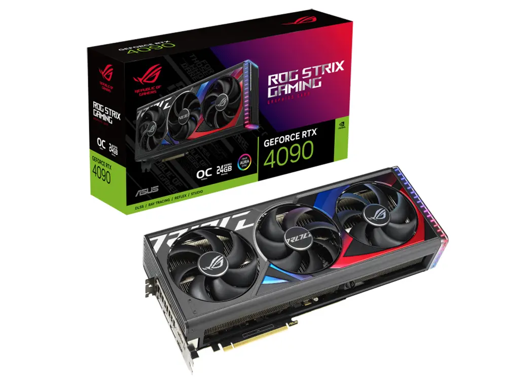 Видеокарта ASUS ROG-STRIX-RTX4090-O24G-GAMING, 24 ГБ GDDR6X 384бит (90YV0ID0-M0NA00)