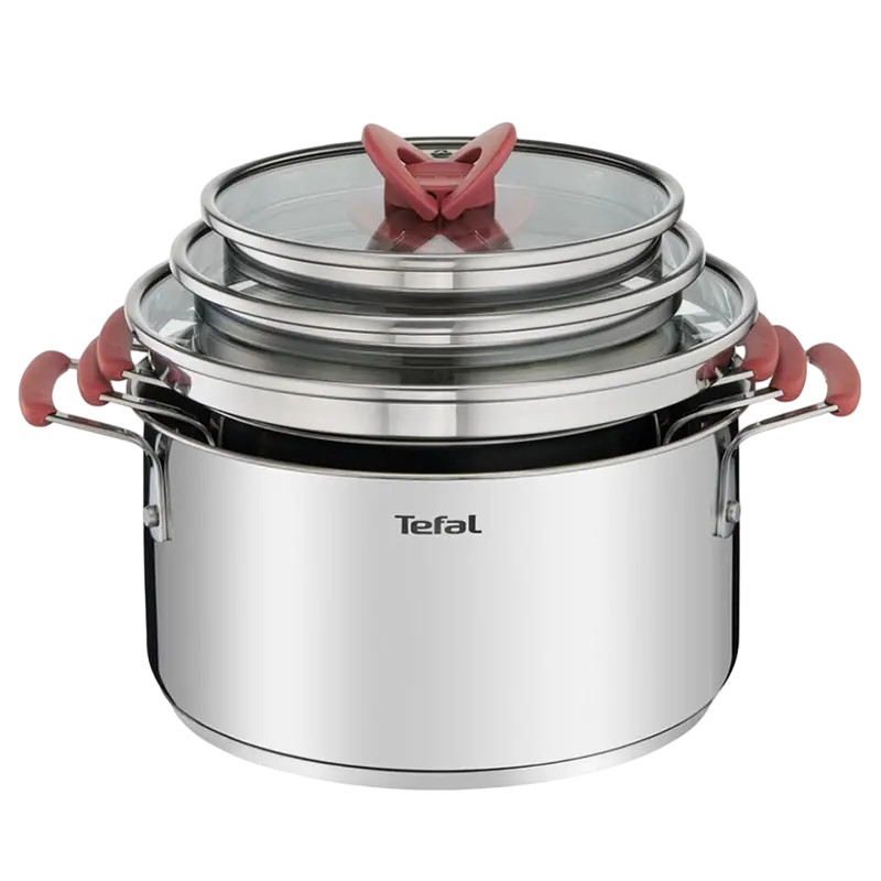 Набор кастрюль Tefal Opti'Space, 5,2л, Нержавеющая сталь