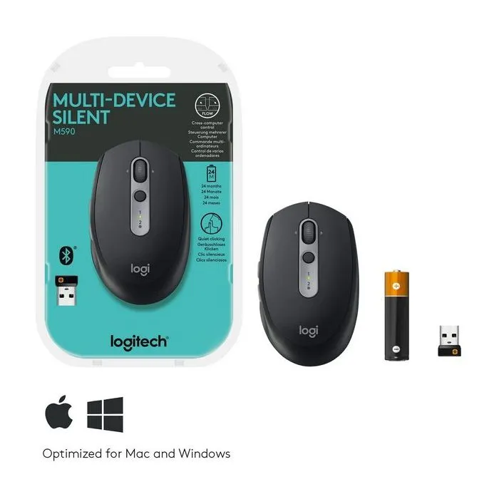 Беcпроводная мышь Logitech M590, Чёрный