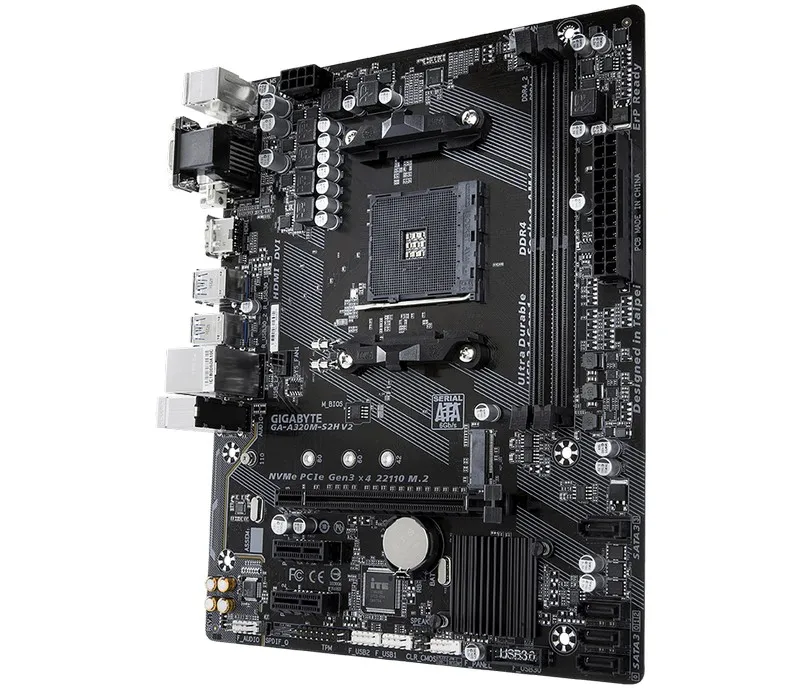 Материнская плата Gigabyte GA-A320M-S2H 1.1-3.0, AM4, AMD A320, Micro-ATX