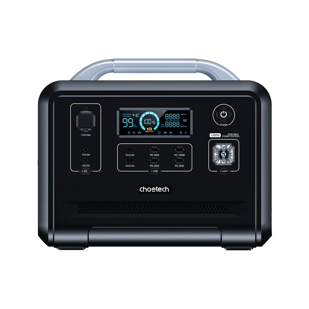 Зарядная станция Choetech BS005, 1200 Вт, Чёрный, Портавтная 