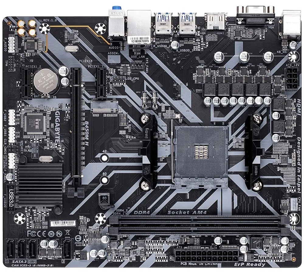 MB AM4 Gigabyte B450M H 1.0  mATX