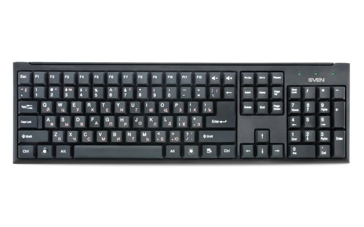 Tastatură SVEN Standard 303, Cu fir, Negru
