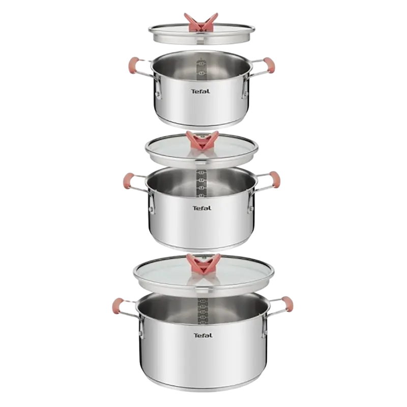 Набор кастрюль Tefal Opti'Space, 5,2л, Нержавеющая сталь