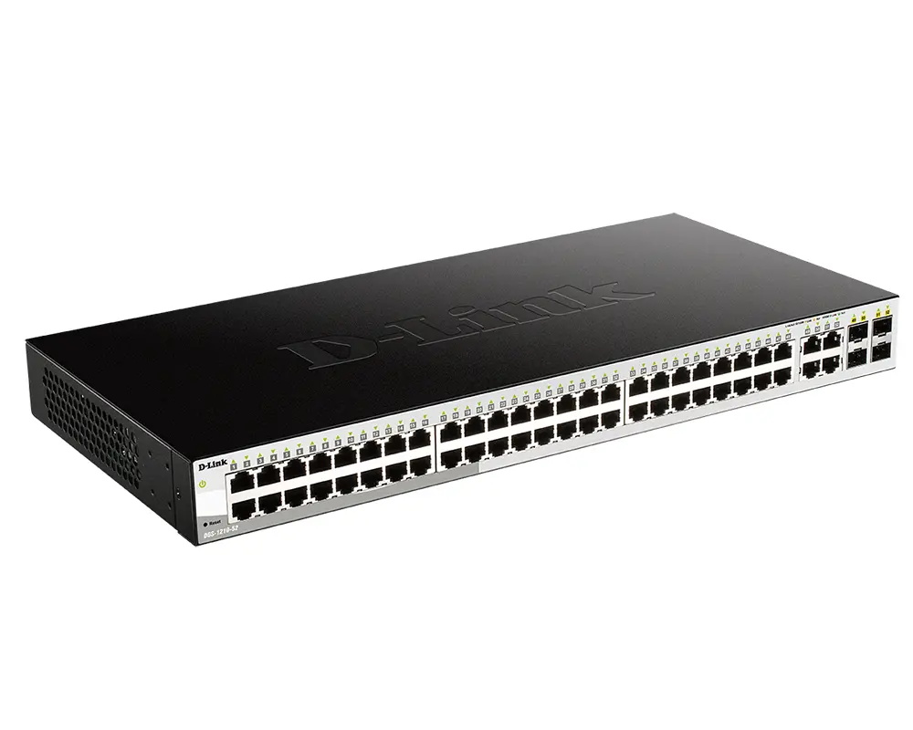 Сетевой коммутатор D-Link DGS-1210-52, 48x 10/100/1000 Мбит/с, 4x SFP