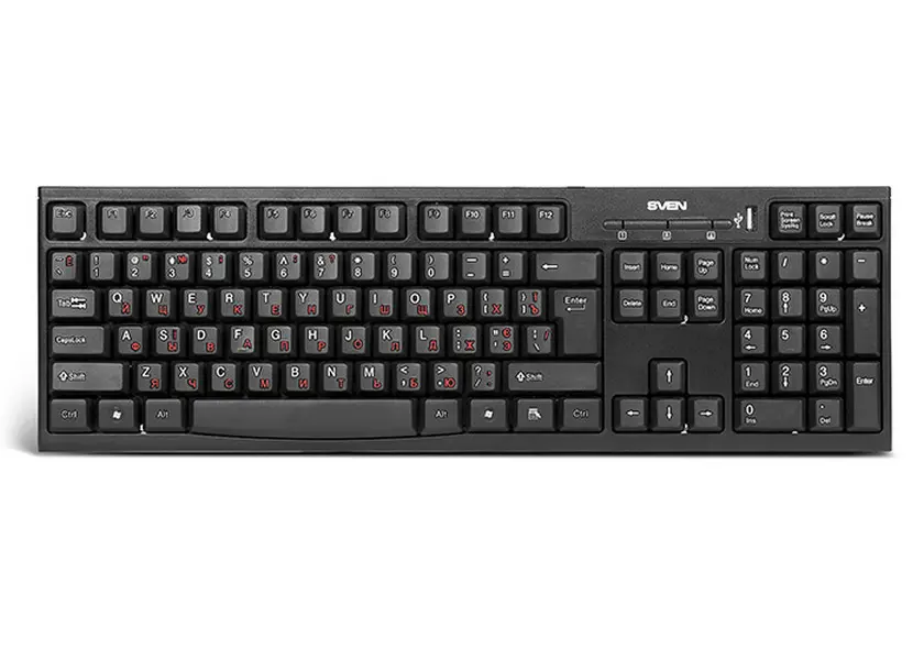 Tastatură SVEN Standard 304, Cu fir, Negru